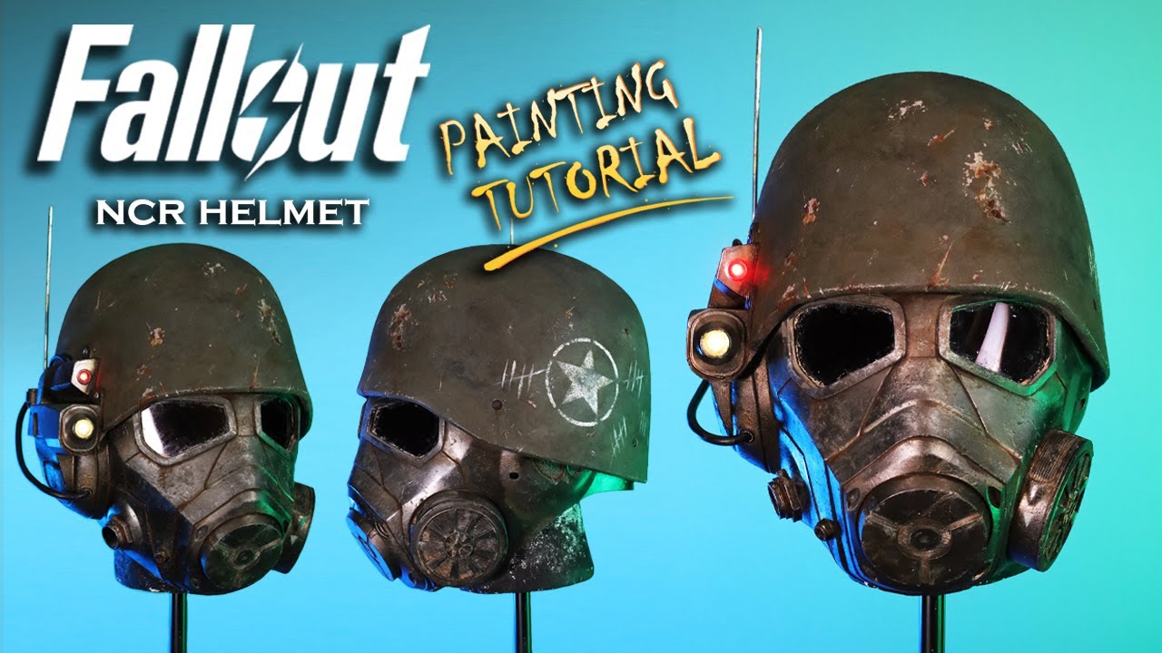 How to Paint a Fallout NCR Cosplay Helmet - Weathering A 3D Printed Prop Using Paints and Metallics