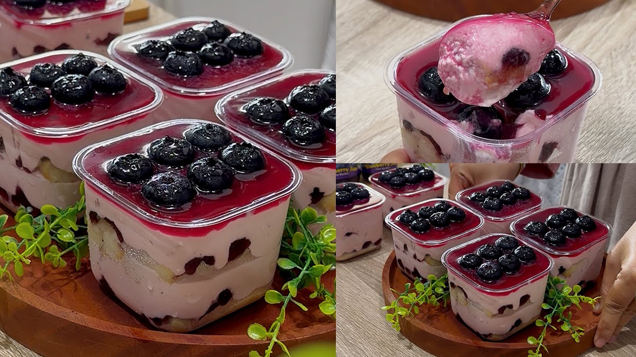 Самый вкусный и простой тирамису без кофе | Супер сливочный, кисло-сладкий черничный тирамису, от...