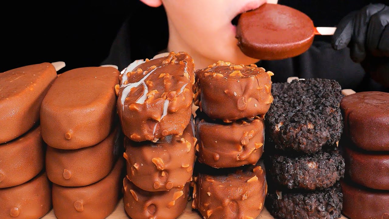 ASMR Ice Cream Challenge & Chocolate Ice Cream Party Dessert Mukbang Eating Sound No Talking 먹방 ASMR