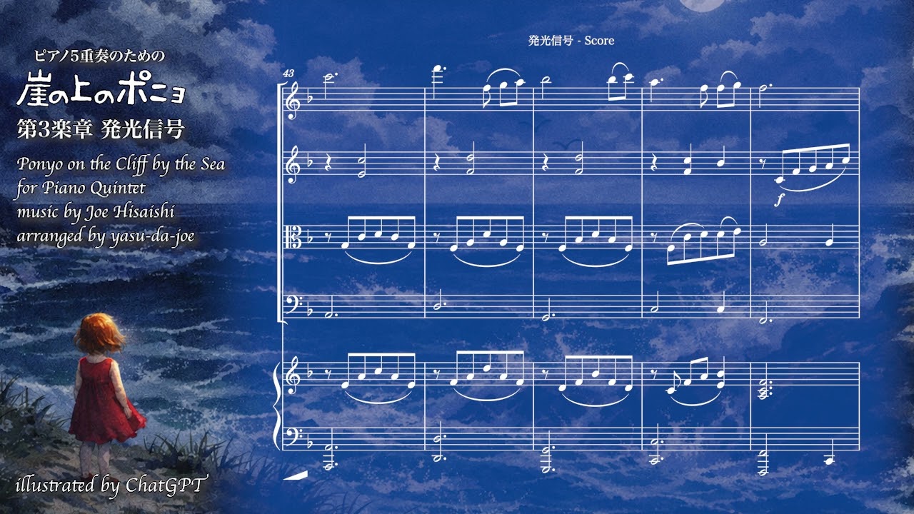 「発光信号」ピアノ5重奏のための崖の上のポニョより Night Signals from Ponyo Suite for Piano Quintet