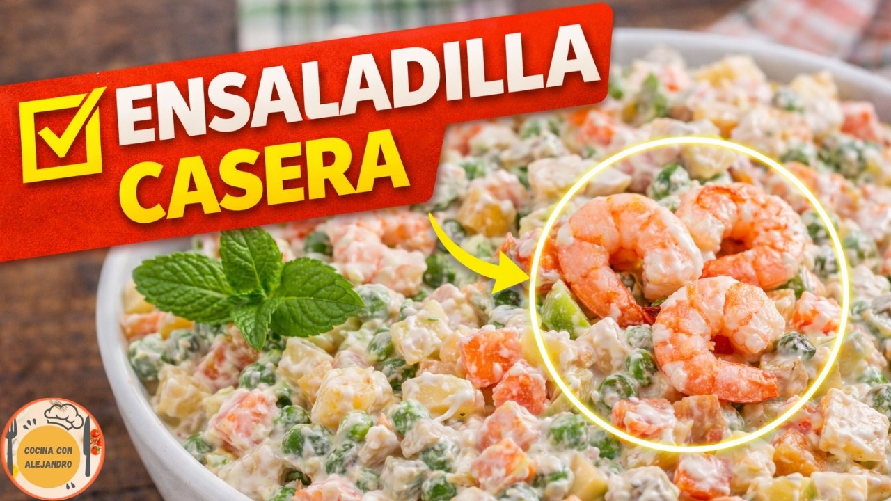 👨‍🍳 ENSALADILLA Rusa CASERA con GAMBAS 🥗🍤 Receta Fácil y Deliciosa 👨‍🍳