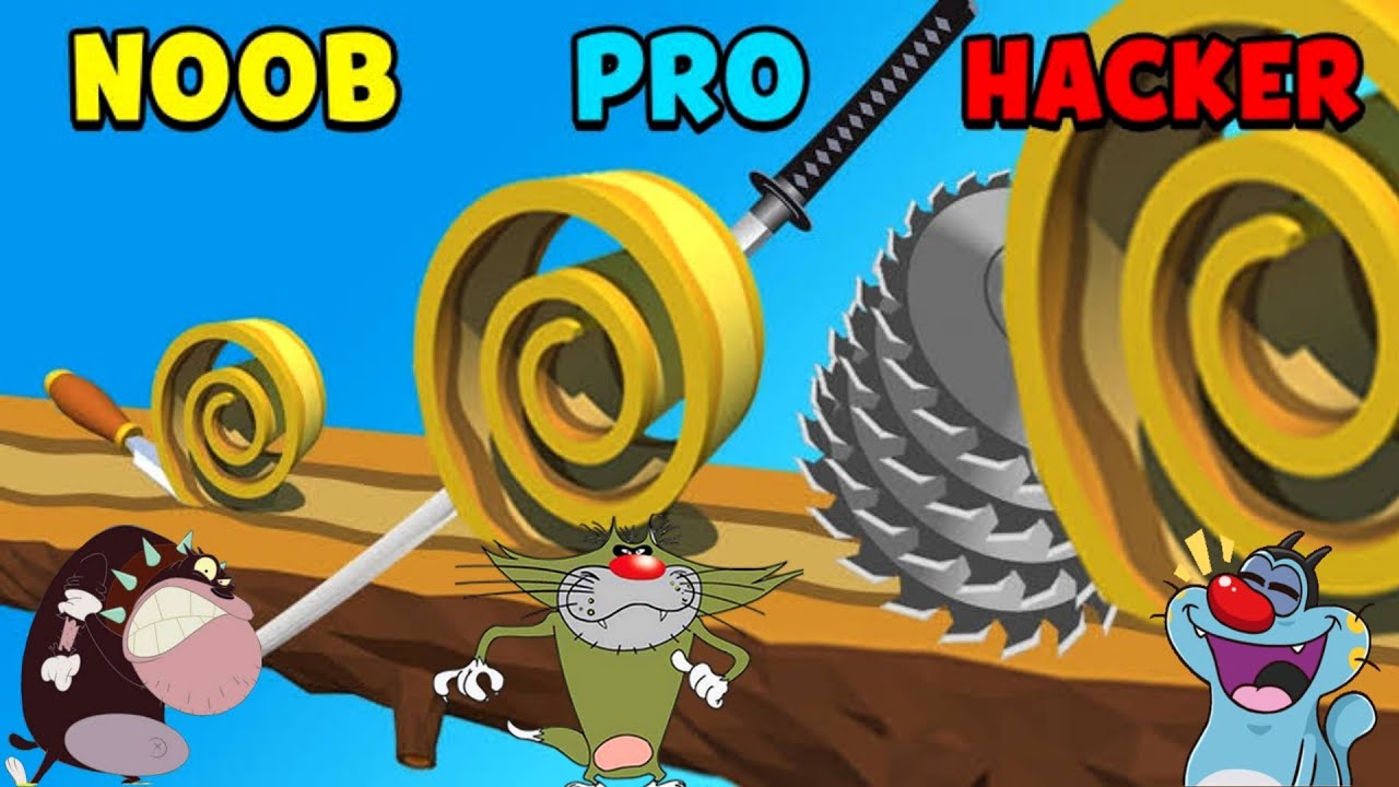 NOOB vs PRO vs HACKER Spiral Roll #2 Android iOS Oggy And Jack