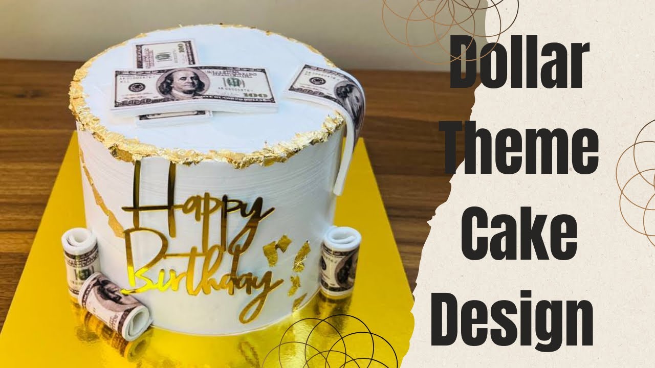 Easy Vanilla Dollar Birthday Cake Tutorial I Simple Money Theme Cake Birthday Tutorial 