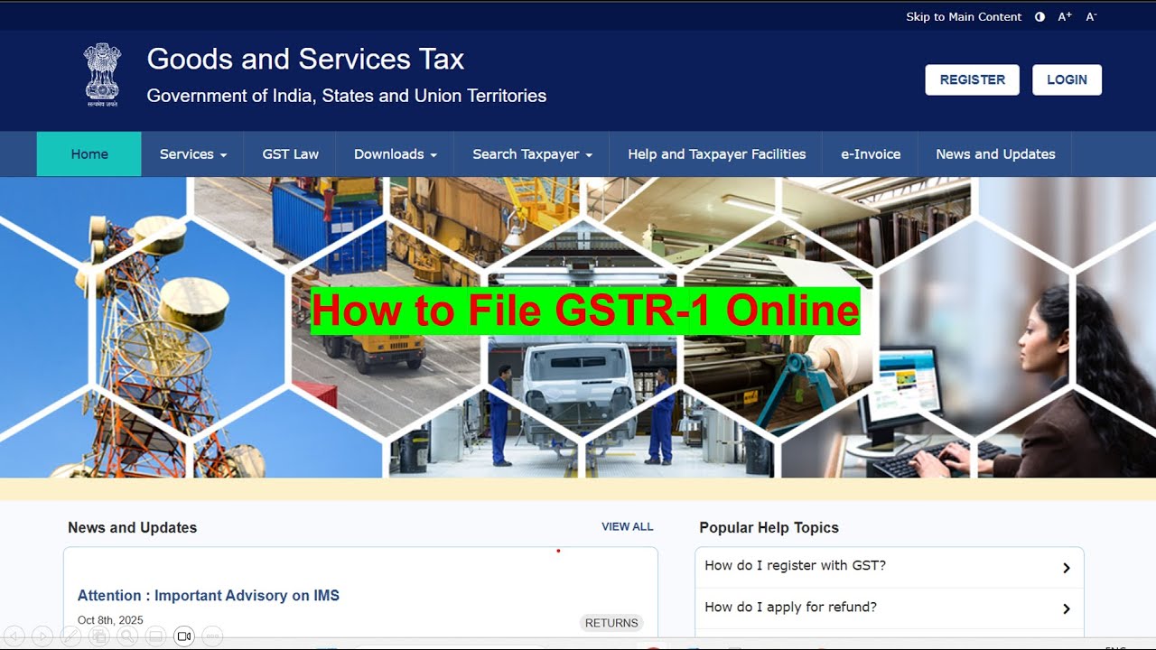 How to file GST Return GSTR 1 Online explained in Telugu