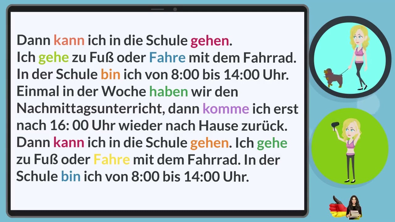 Mein Tagesablauf Deutsch lernen mit Dialogen