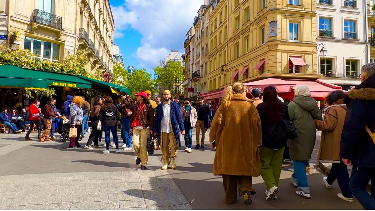 France 🇫🇷 Paris sunny ⛅️ HDR Natural walking tour Chatelet Les Halles whole area without editing