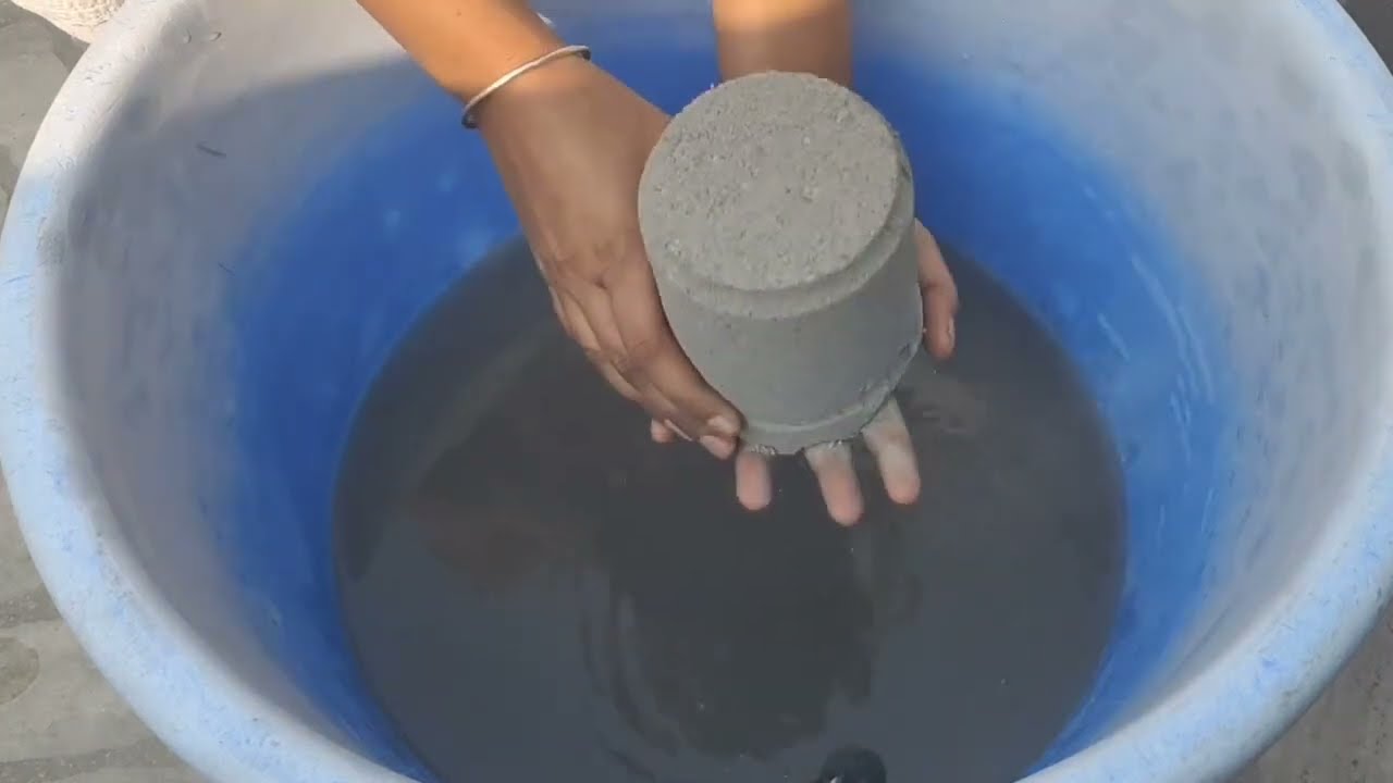 Asmr - Gritty sand cement crumbling in water 💦💦