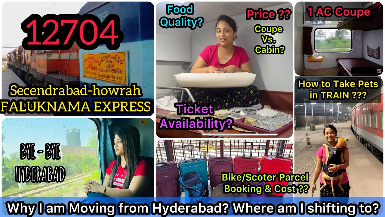 Goodbye Hyderabad😭| 12704 SC-Hwrh Faluknama Express | How to travel with Pet in Train ​|Bike Parcel