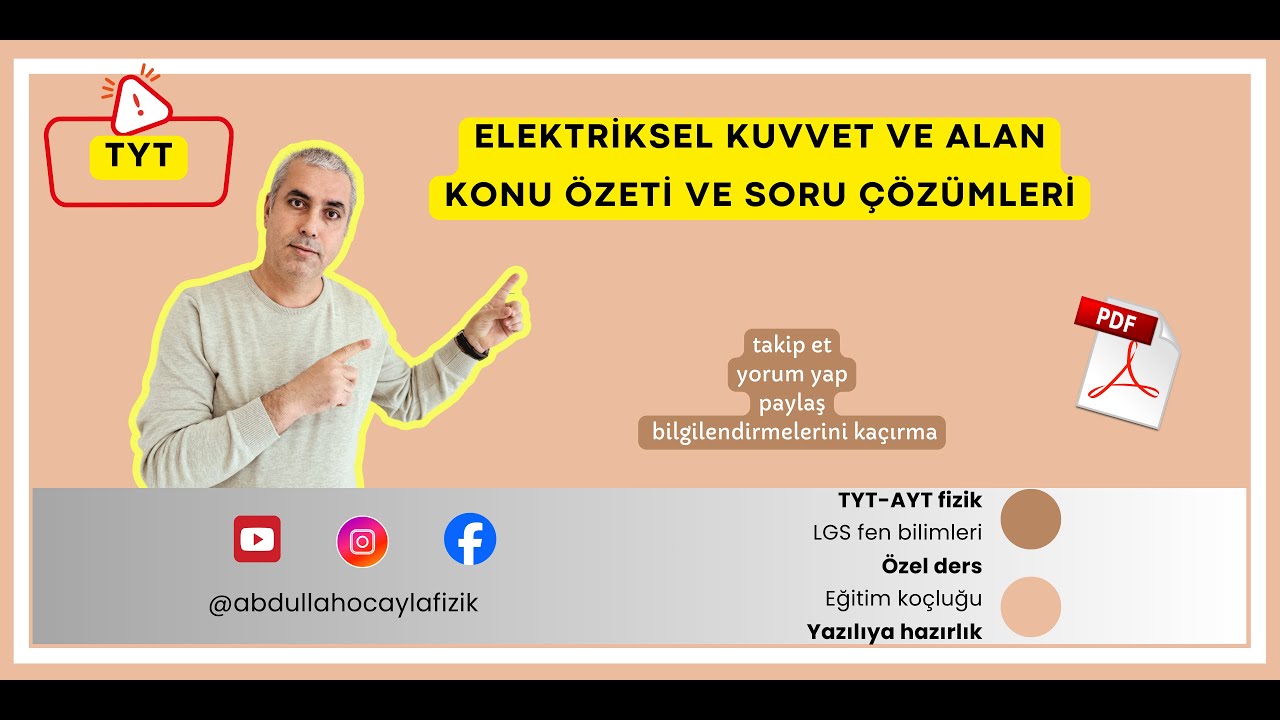 TYT FİZİK ELEKTRİKSEL KUVVET VE ALAN