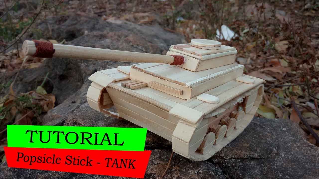 TUTORIAL | TANK Dari Stik Es Krim | STIK HANDCRAFT