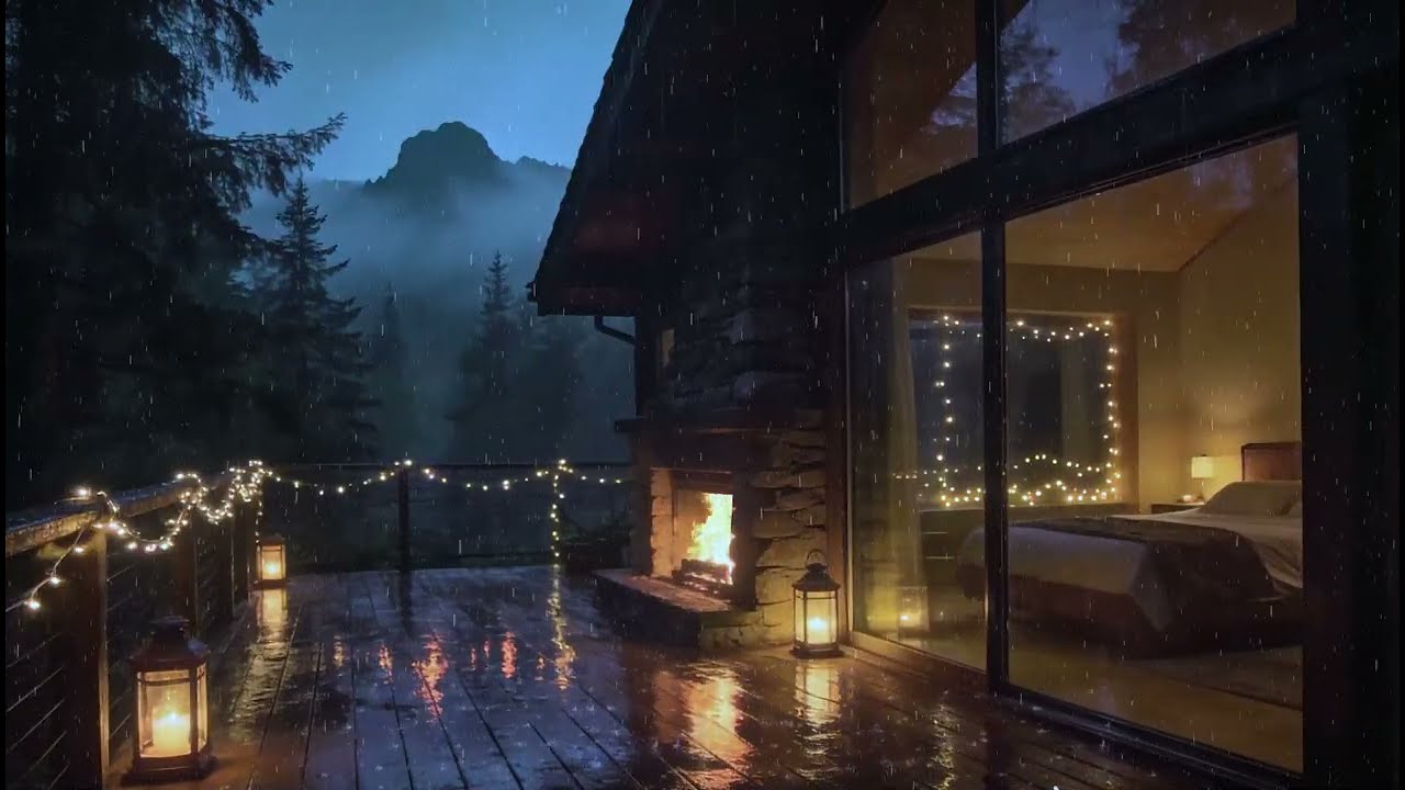 Distant Thunderstorm on Mountain Cabin Porch | Thunder Sounds for Insomnia