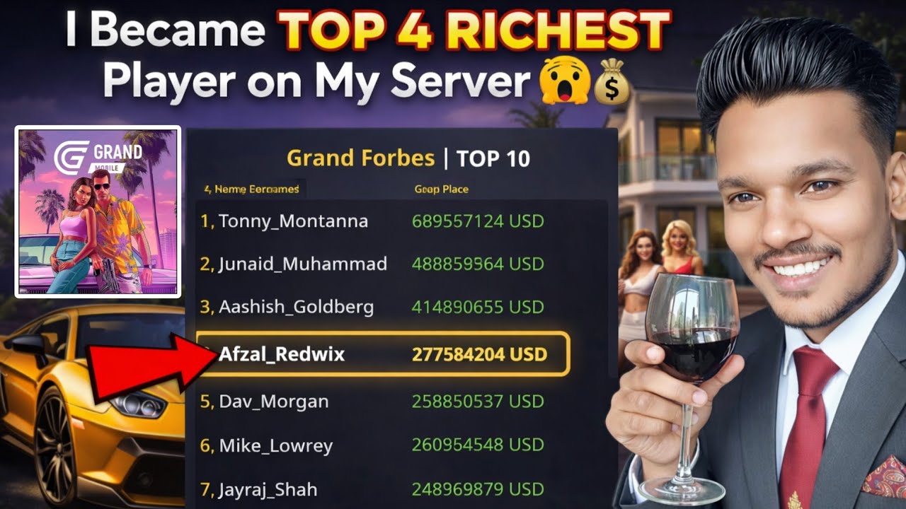 How I Became TOP 4 Richest Player in Grand Mobile 🔥