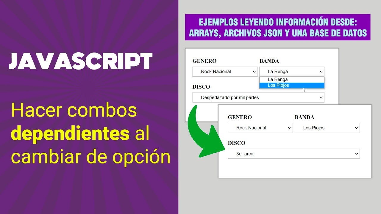 Cómo manipular combos dependientes (select anidados)  |  MASTER CLASS | #javascript  Vainilla
