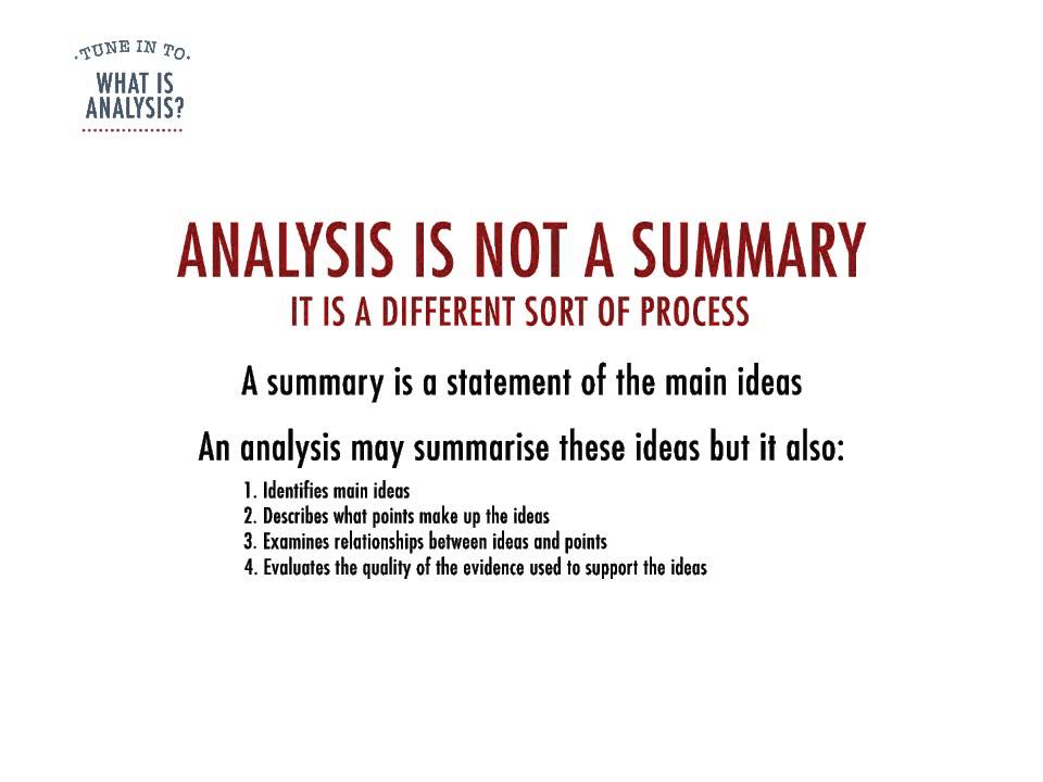 What is Analysis?