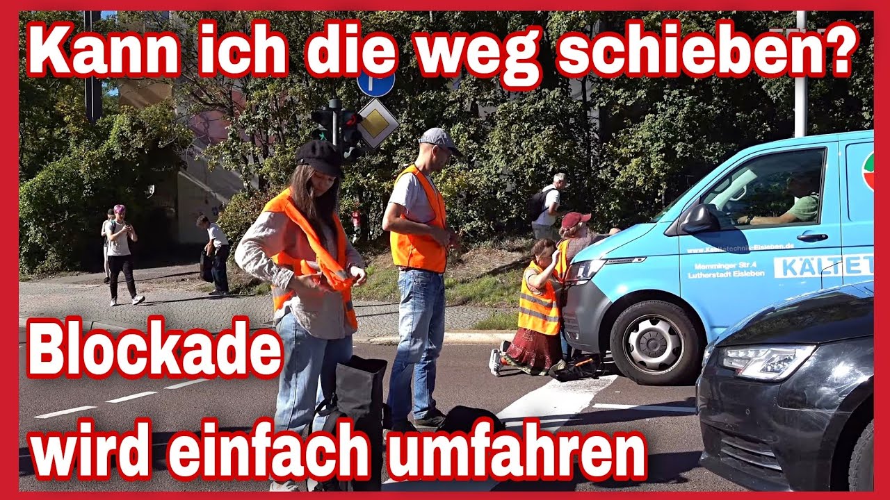 ❌️AUTOFAHRER KOCHEN VOR WUT❗Letzte Generation klebt sich auf Straße am Zoo in Halle (Saale)🚓POLIZEI🚓