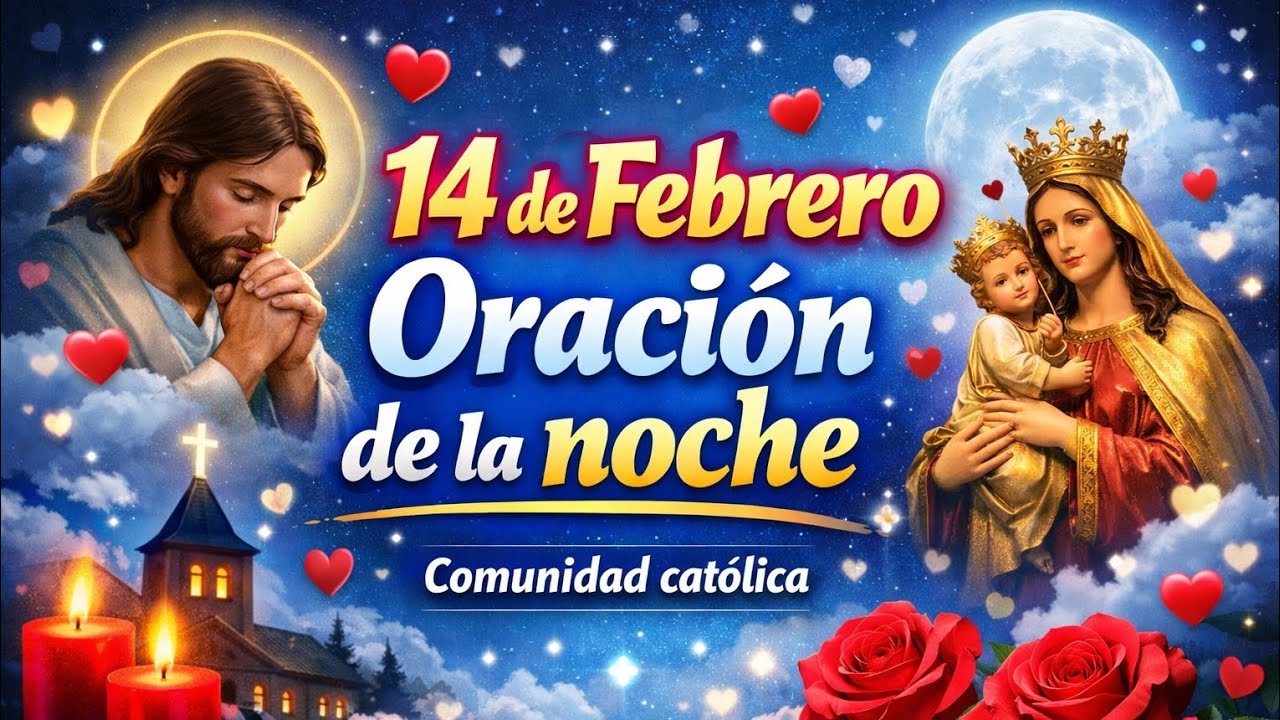 Oración de la Noche 14 de Febrero 🌙 | Entrega tu Amor a Dios Antes de Dormir ❤️✝️