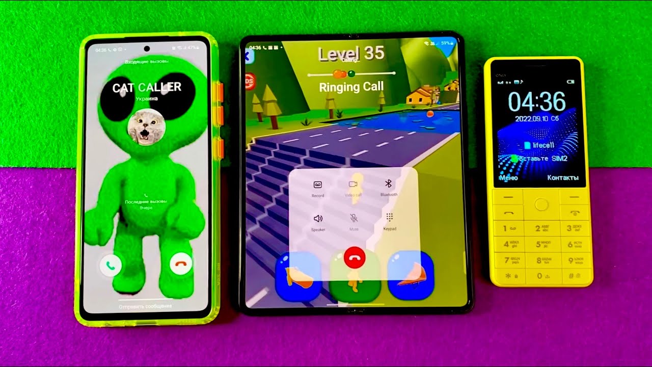 BQ Only Yellow vs Samsung A73 Incoming call & Outgoing call from Samsung Galaxy Z fold 3