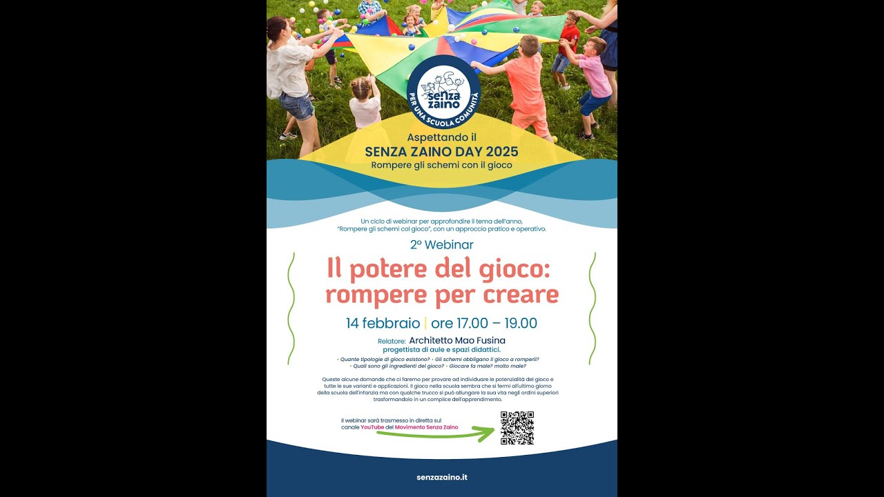 IL POTERE DEL GIOCO: ROMPERE PER CREARE con MAO FUSINA 2 webinar Aspettando il Senza Zaino Day 2025