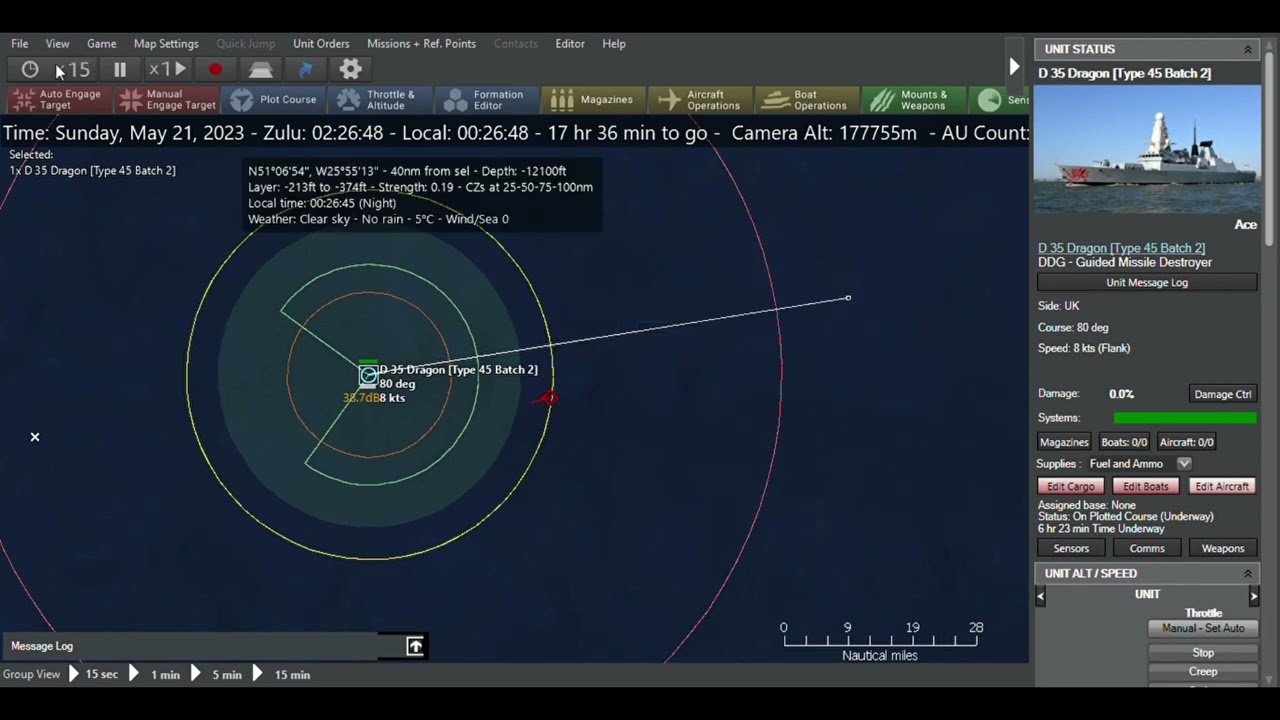 CMO Command Modern Operations Royal Navy Type 45 Narrowly puts A Chinese Type 055 Out Of Action