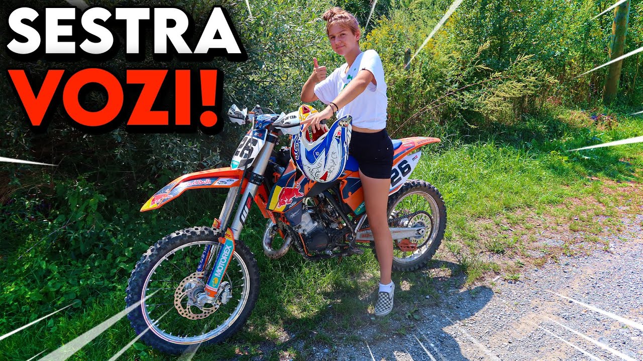 UČIM SESTRU VOZITI VELIKI MOTOR!! *brza je*