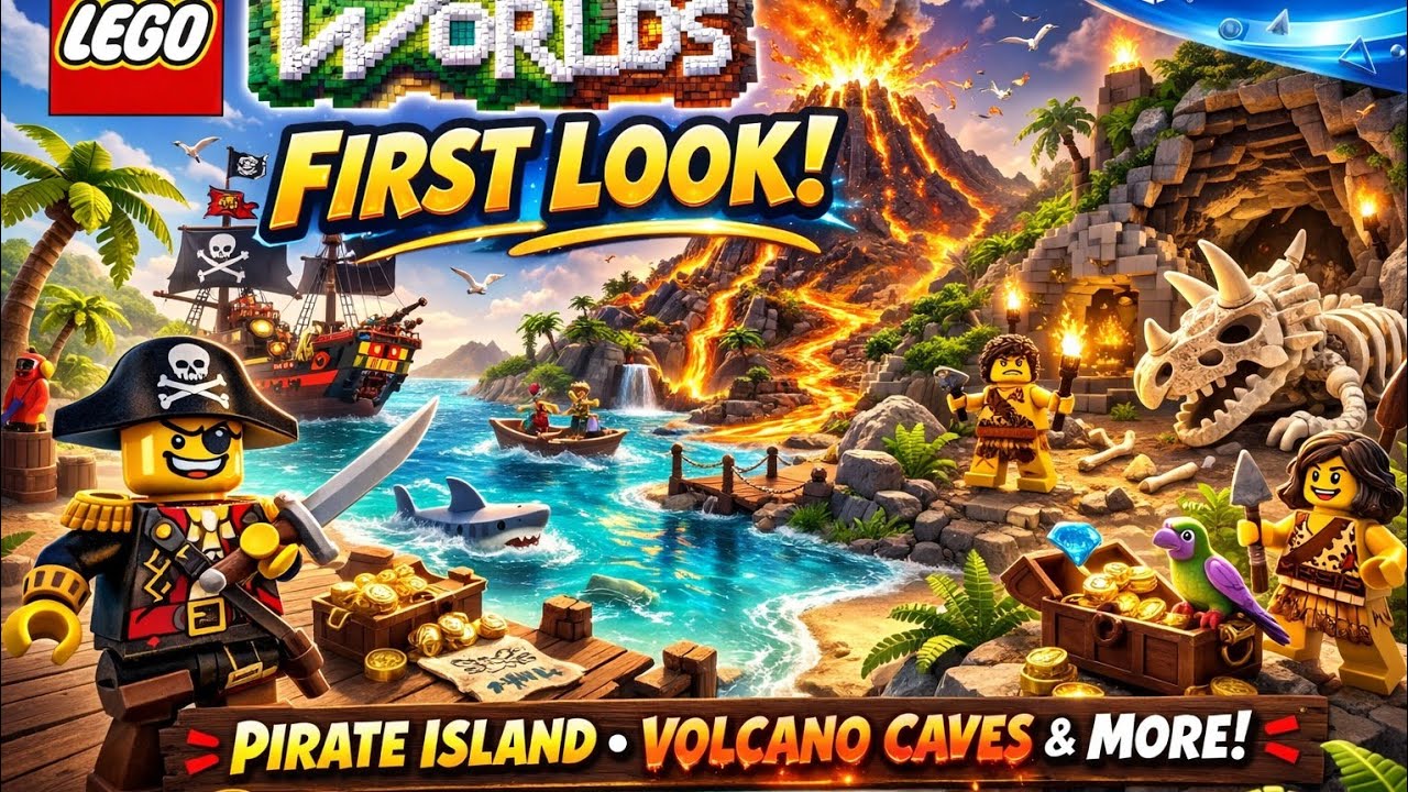 LEGO Worlds on PS5 | First Look 🧱 | Pirate Island, Volcano Caves & More