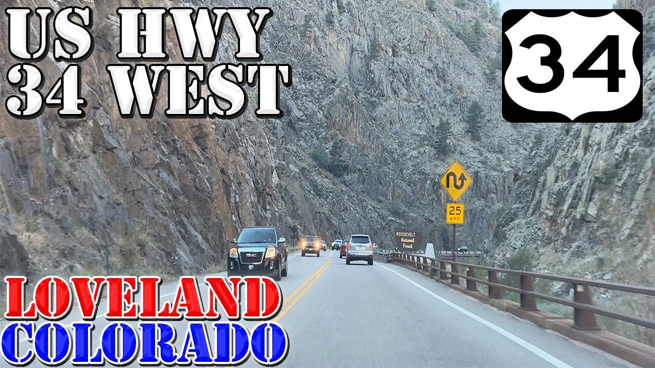 US 34 West -  Loveland to Estes Park - Colorado - 4K Scenic Highway Drive