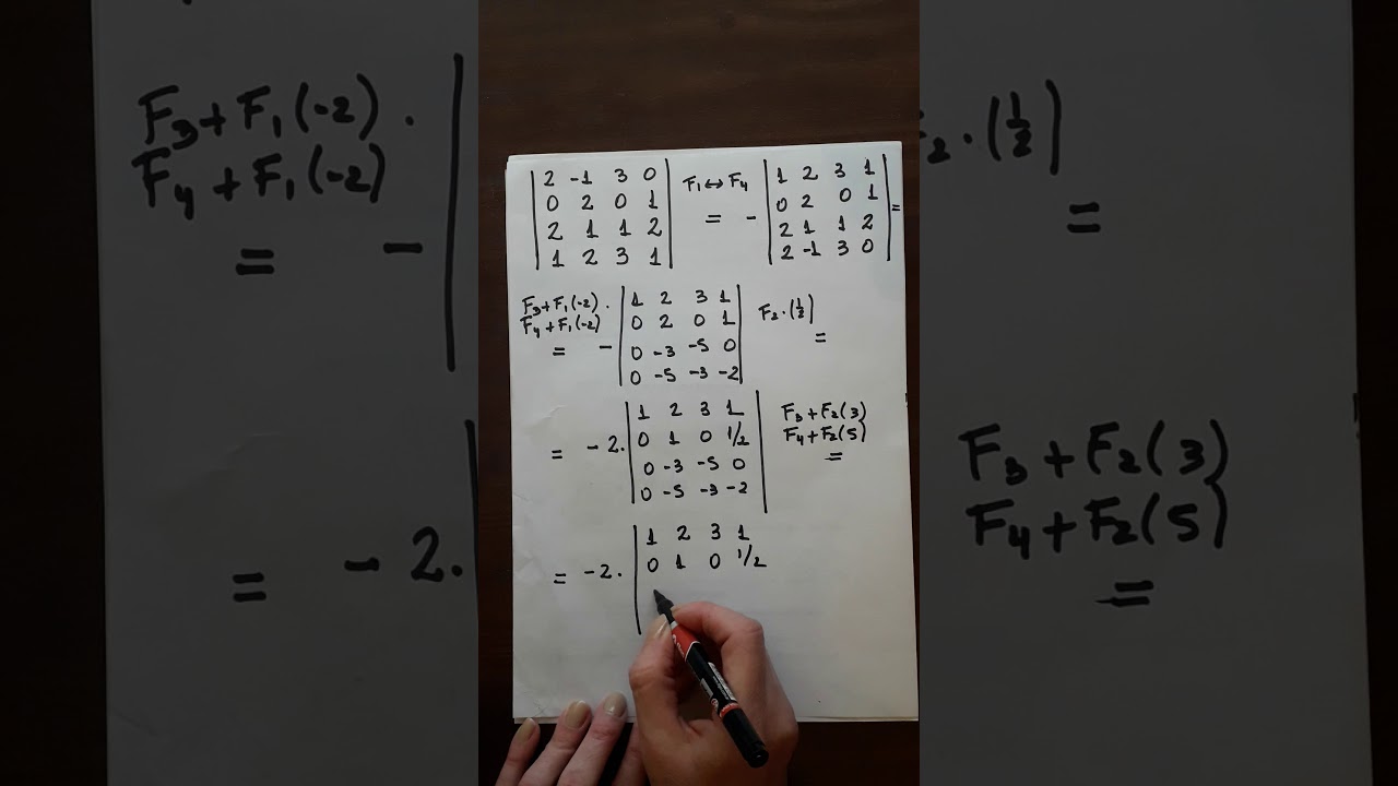 Cálculo de determinante por triangulación.