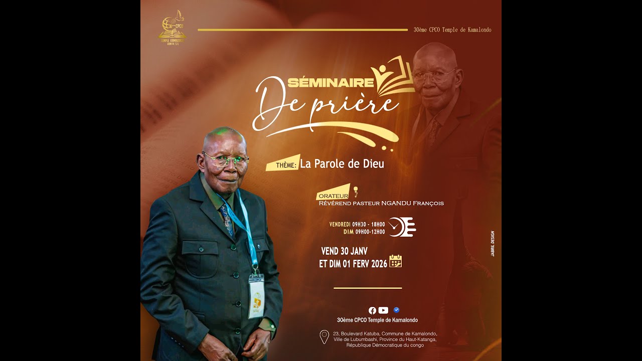 TEMPLE KAMALONDO |CULTE DOMINICAL DU  01 FEVRIER 2026 I ORATEUR : RÉVÉREND PASTEUR NGANDU MPIANA