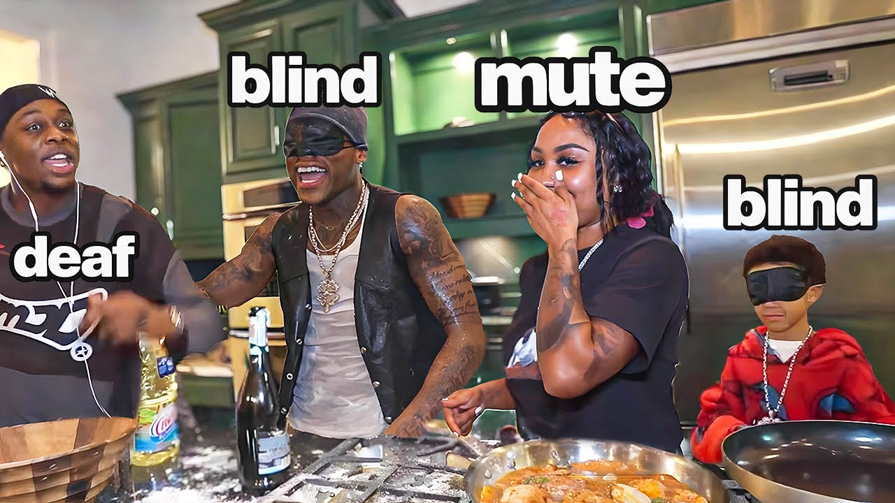 Blind, Deaf & Mute Cooking Challenge With Ari Fletcher, Yosohn & Dezz 😂!