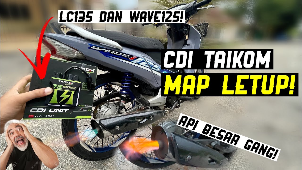 Wave 125s CDI Taikom Cara Map Letup Keluar Api Besar! Cdi Paling Murah? Antilag Mercun!