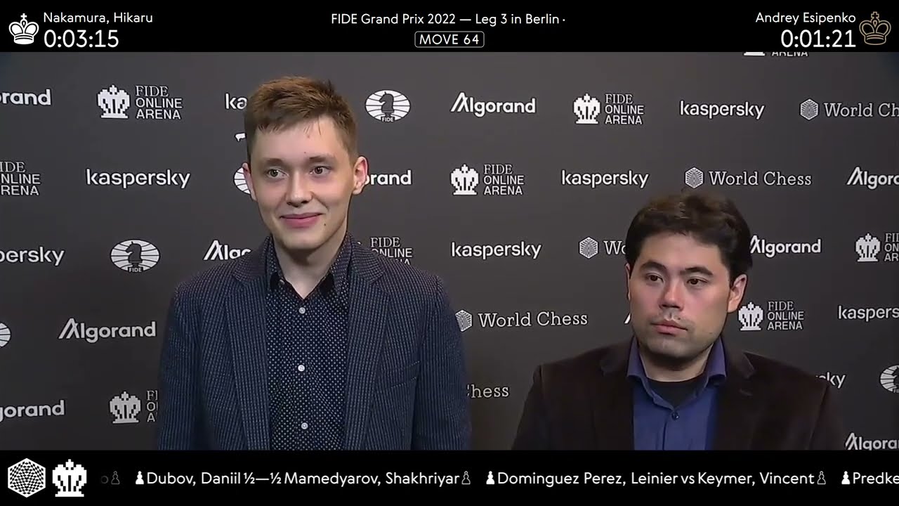 Andrey Esipenko and Hikaru Nakamura | After-match Interview | FIDE Grand Prix in Berlin Round 2
