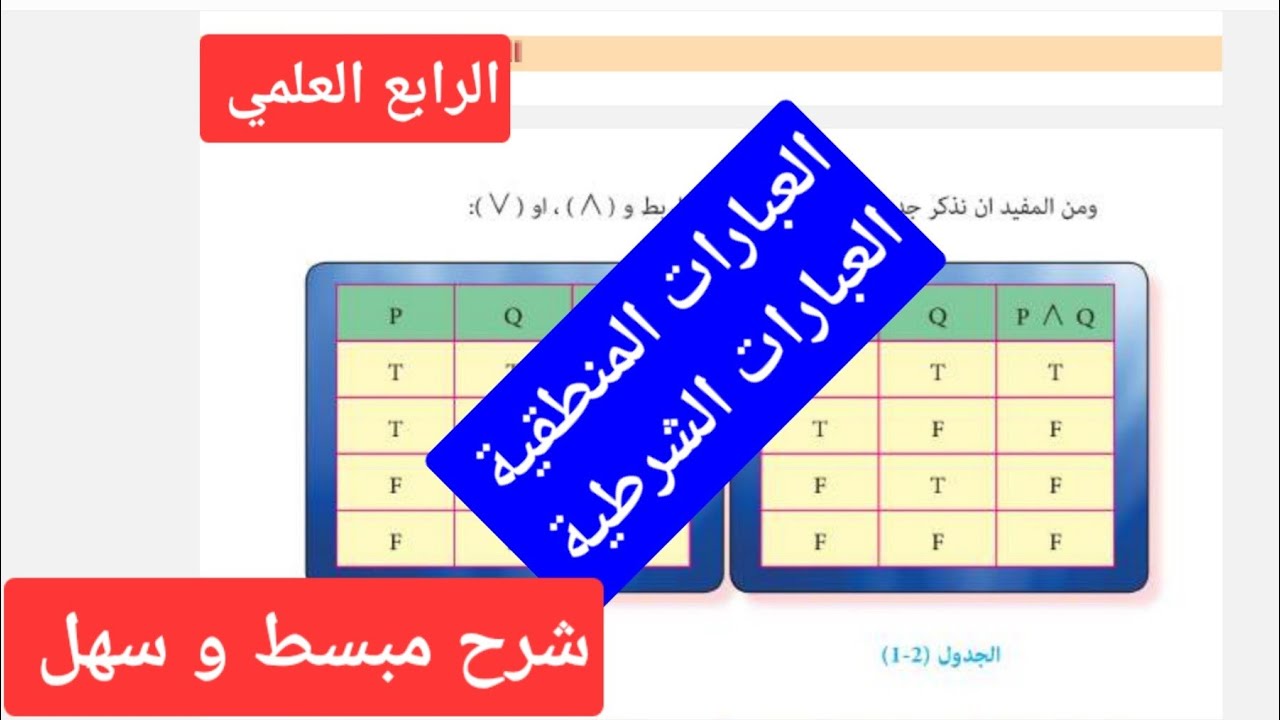 العبارات المنطقية  / أداة الربط إذا كان فإن  / اذا وفقط اذا / if