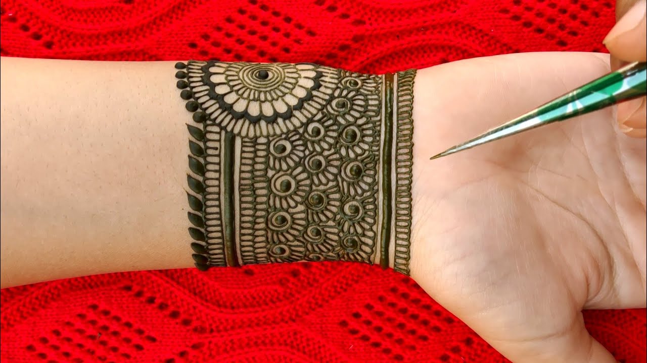latest very easy and beautiful mehndi design for front hands GJMEHENDIDESIGNE