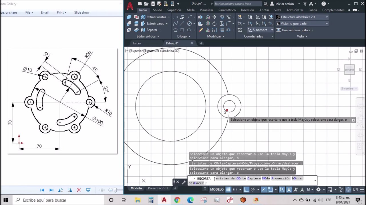 🔵 AutoCAD: Matriz Polar - Como Dibujar una Pieza Mecánica utilizando MATRIZ POLAR [SIN COMPLICARSE]