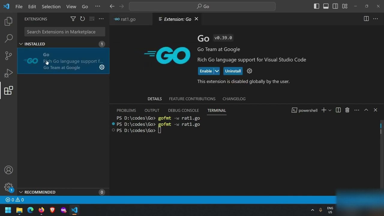 [2] gofmt | Correctly format your Go code  | VS code extension for GO | GO Fundamentals 2