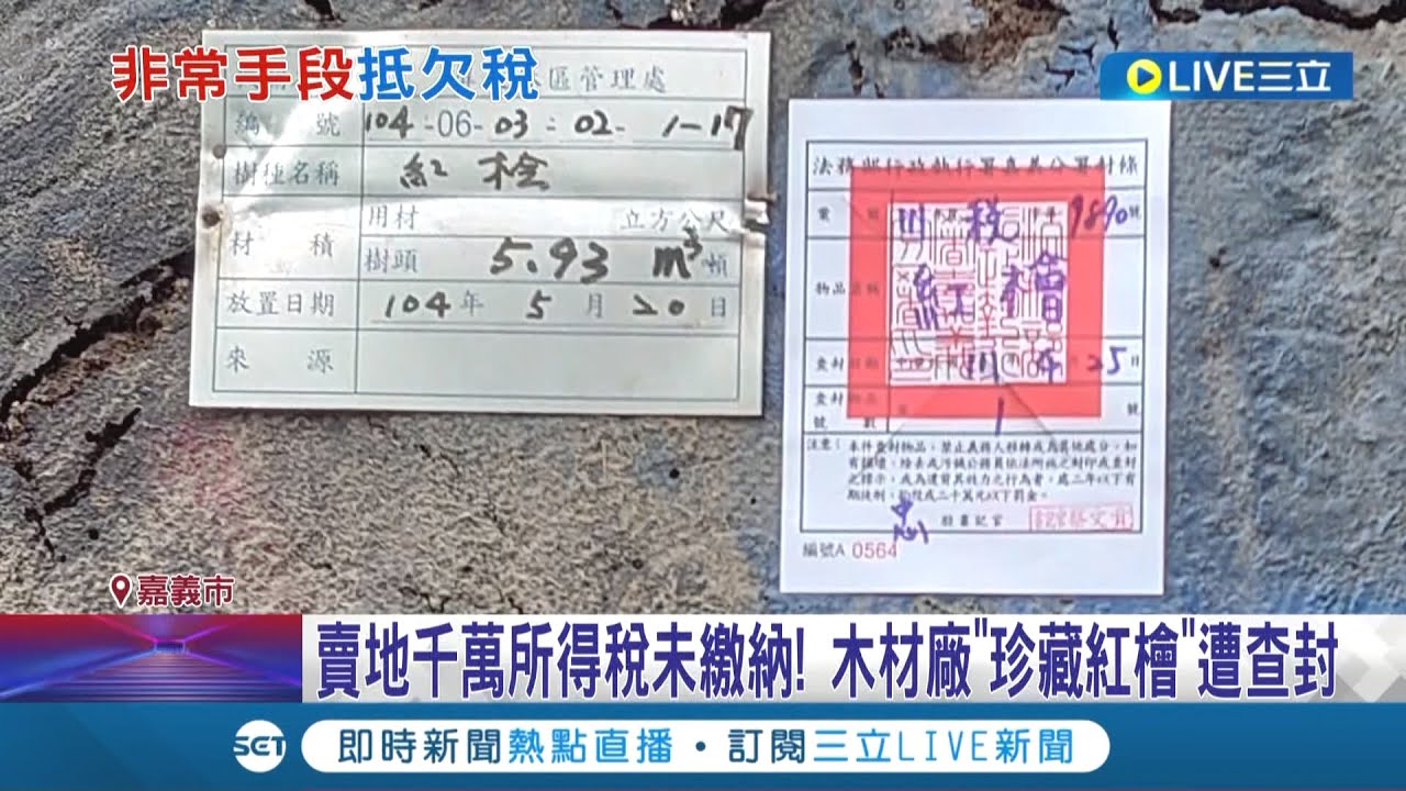 紅檜有這麼值錢? 老翁欠千萬所得稅沒繳 執行署上門查封 