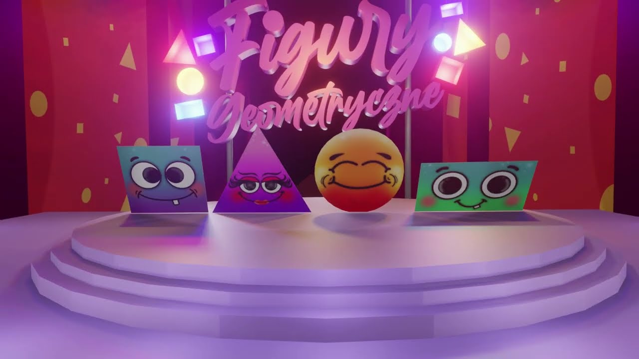 Beti  śpiewa dla dzieci - Figury geometryczne  (Kwadrat, Tr&oacute;jkąt, Koło, Prostokąt)