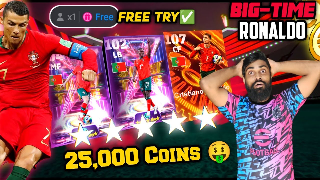 107 BigTime C.Ronaldo Boxdraw E-FOOTBALL 25🔥|Free Spin✅ | 25,000 Coins🤑 | Let's Wipe Out
