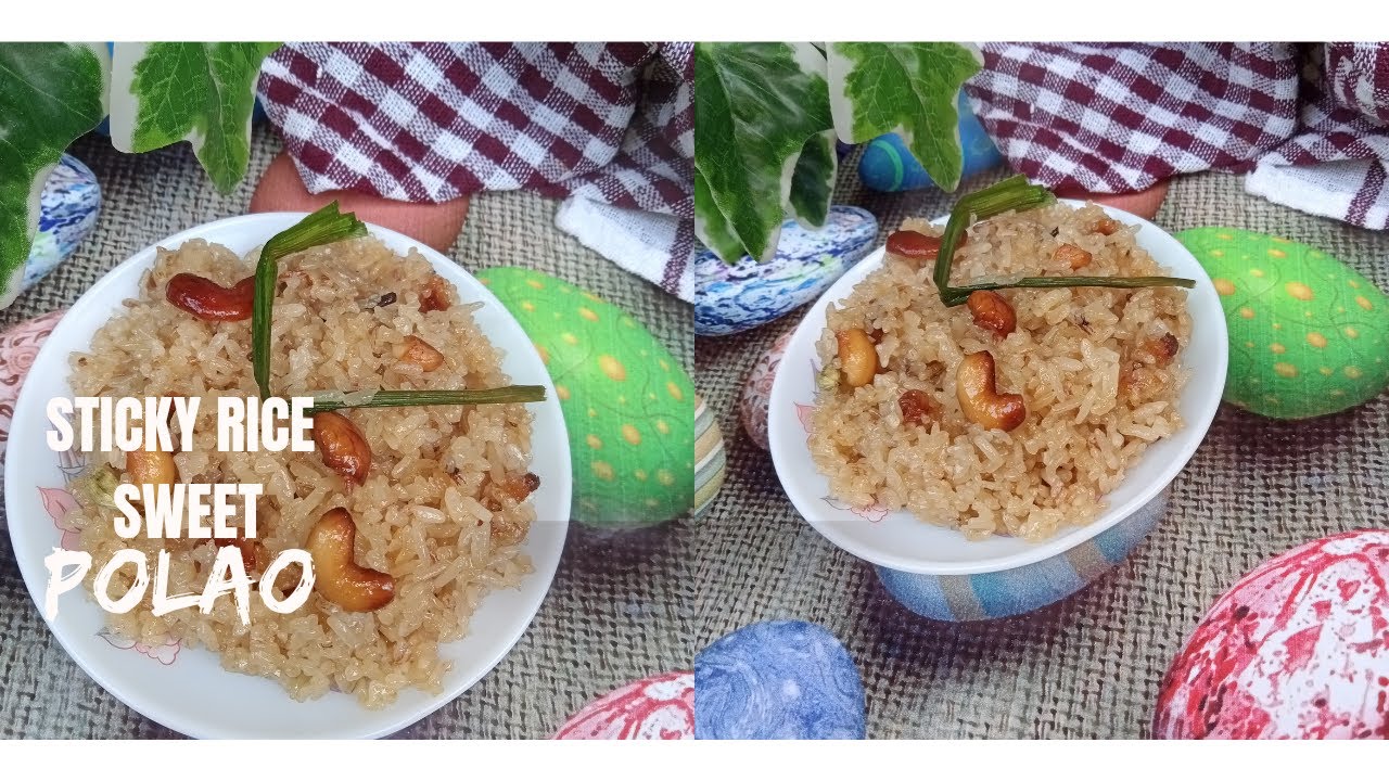 Sticky rice sweet polao recipe/Sticky rice recipe/Bora saul sweet jolpan recipe/sweet polao recipe