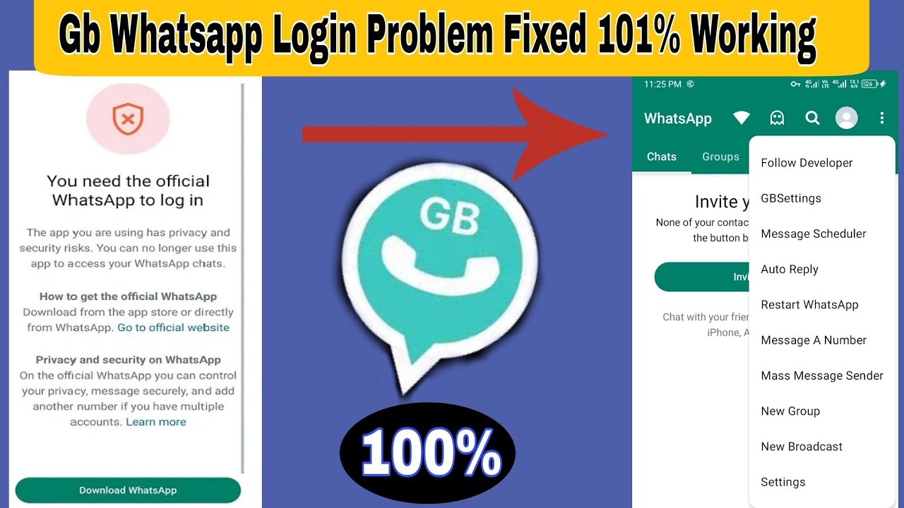 You Need The Official Whatsapp To Login Problem Solved On Gb Whatsapp | Gb Whatsapp Login Problem