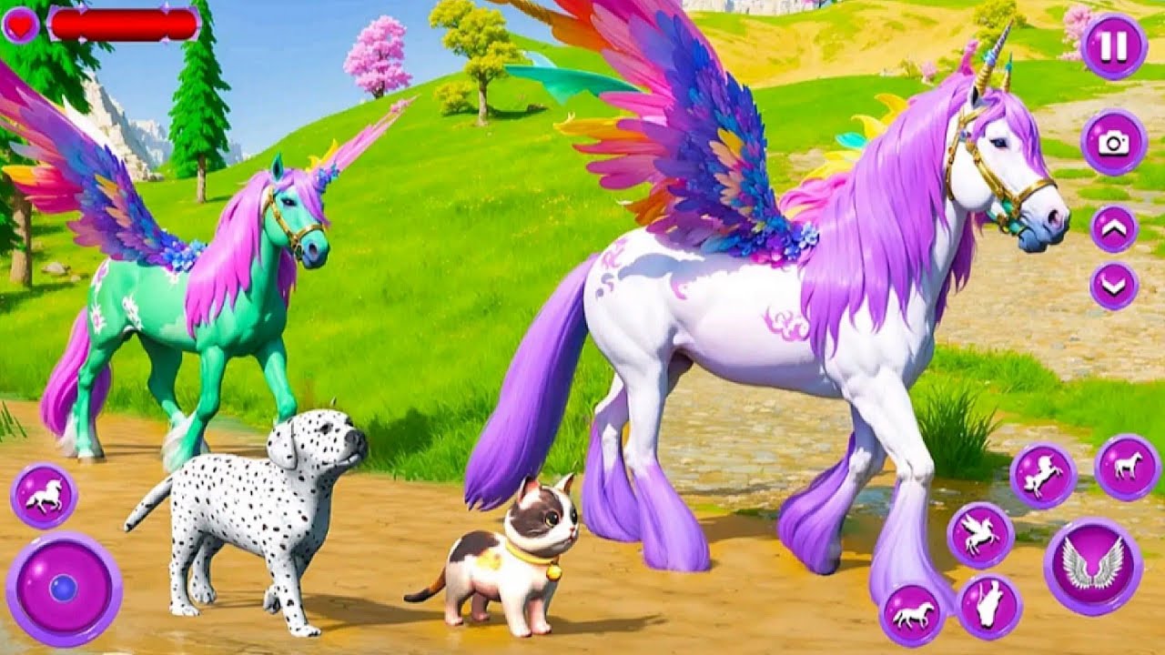 Cat & Unicorn Flying Horse Care Simulator HD - Android Gameplay
