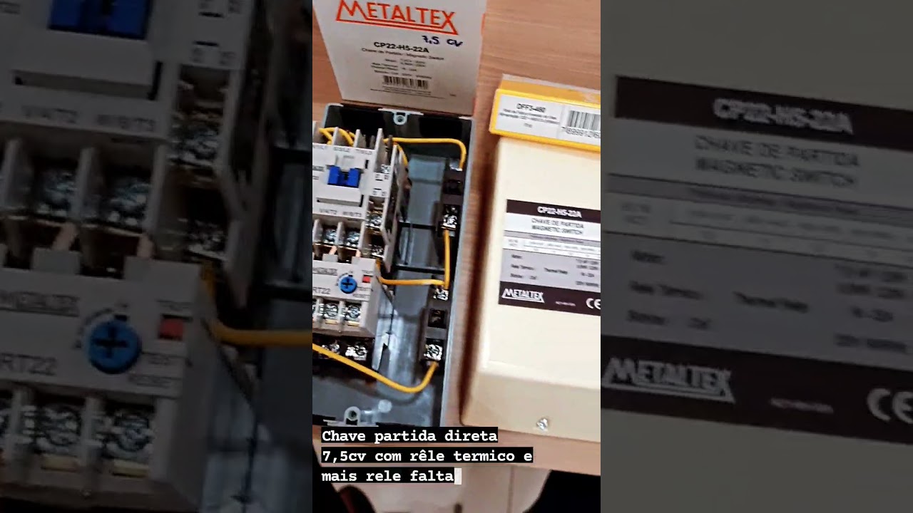 Chave Partida direta com Rêle falta de fase. 