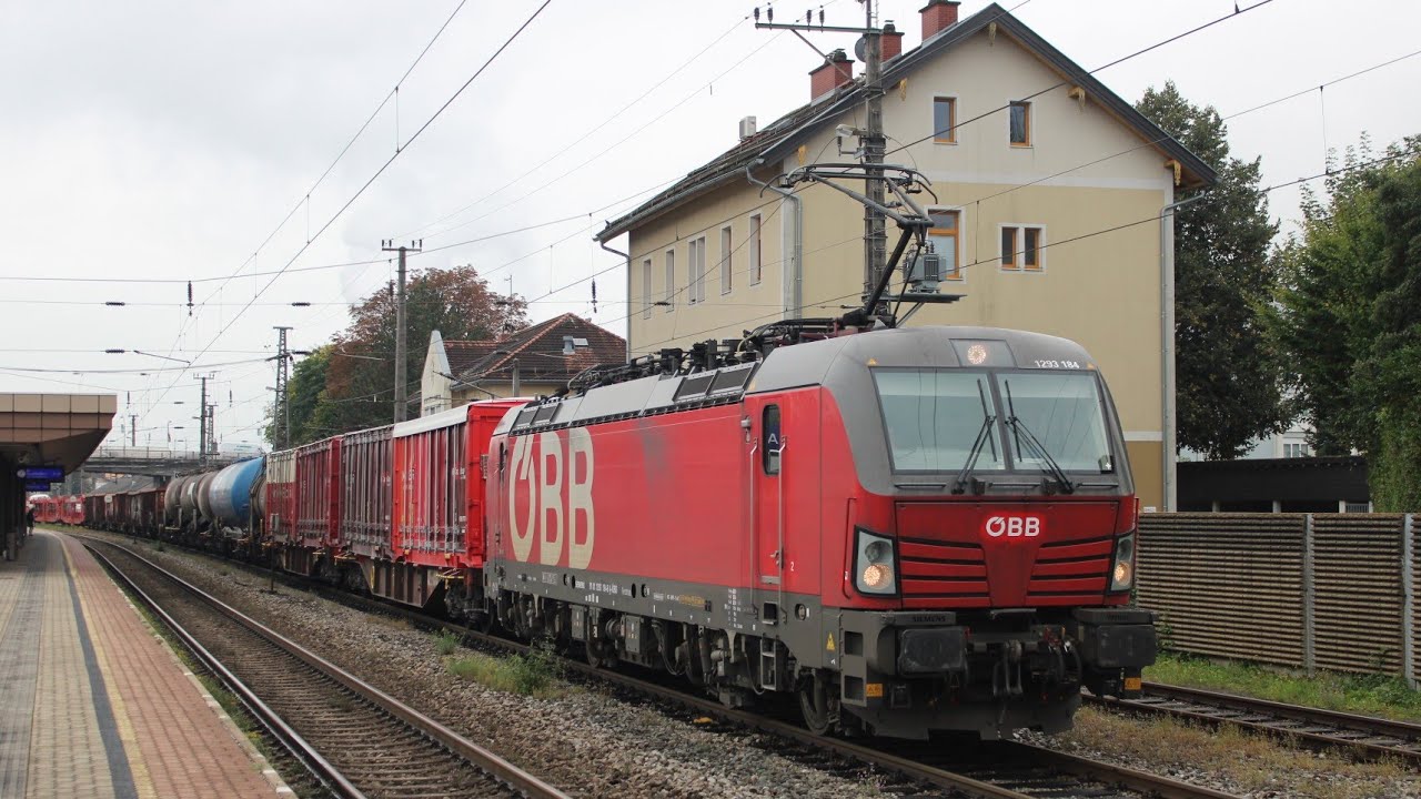 🇦🇹Bahnverkehr in Hallein mit ÖBB Taurus, ÖBB Vectron Abfahrt mit Güterzug und mehr🇦🇹