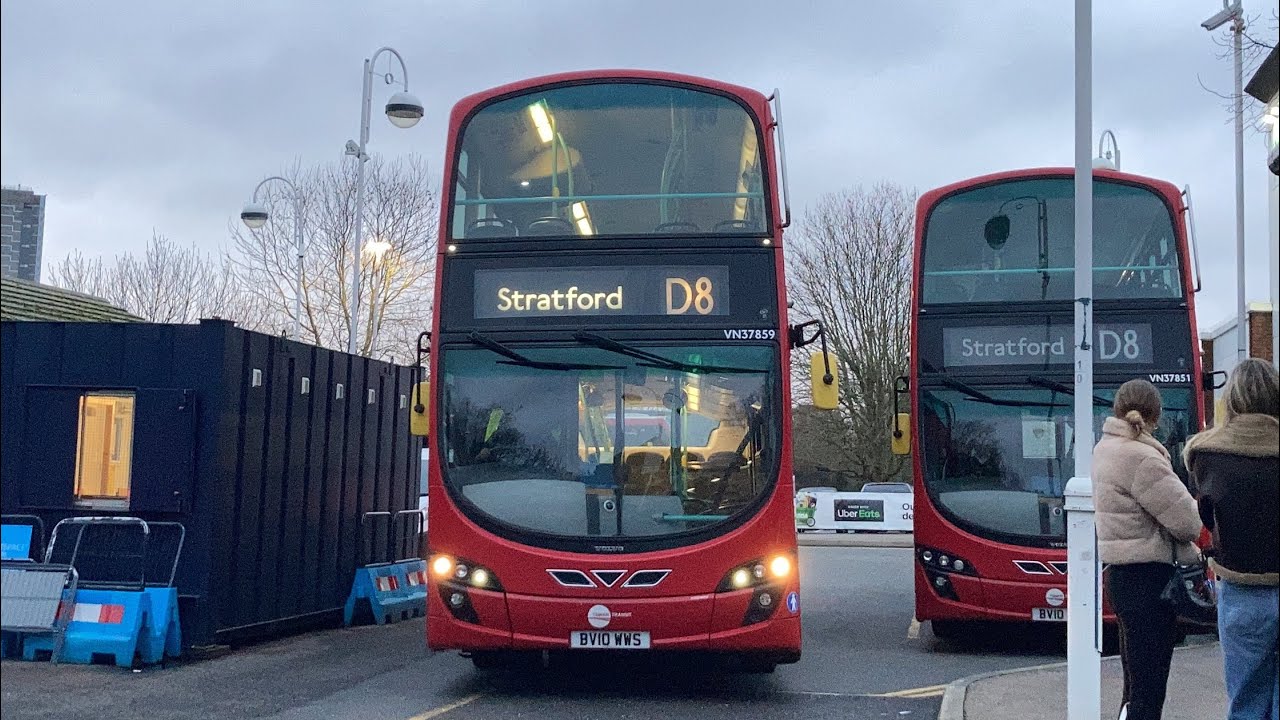 FRV. Tower Transit Route D8 Crossharbour Asda to Stratford. Wright Gemini 2 VN37859 (BV10 WWS)
