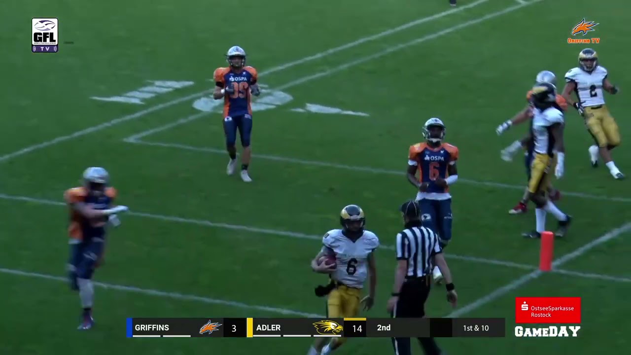 GFL2 Spiel der Woche: Rostock Griffins - Berlin Adler