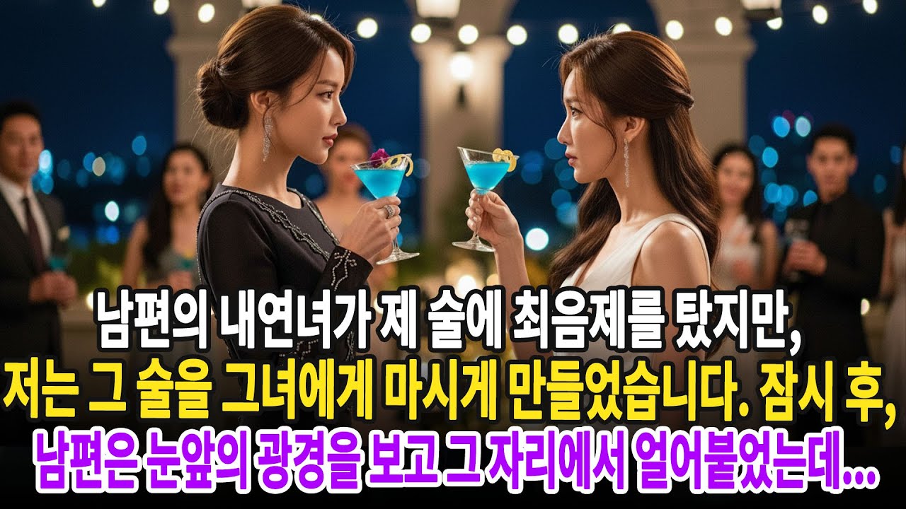 남편의 내연녀가 제 술에 최음제를 탔지만, 저는 그 술을 그녀에게 마시게 만들었습니다. 잠시 후, 남편은 눈앞의 광경을 보고 그 자리에서 얼어붙었는데...ㅣ황혼연애ㅣ노후사연ㅣ재혼