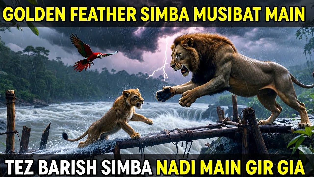 Simba Girne Wala Tha 😱 | Mufasa Ne Aakhri Pal Mein Bacha Liya | Jadui Golden Feather 🦁🌧️