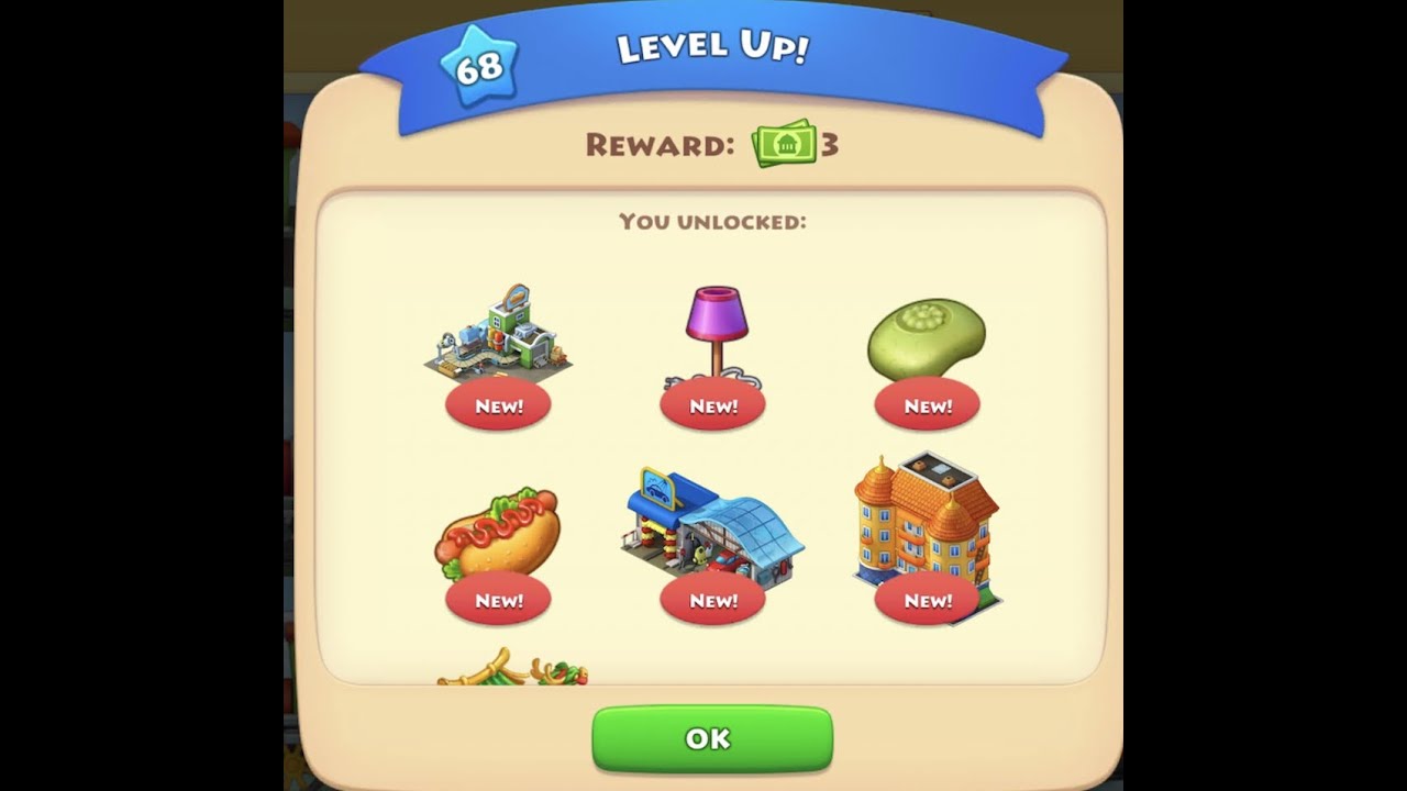 Township: Unlocking new level 68 new factory, community building, hot dog, scented soap, floor lamp