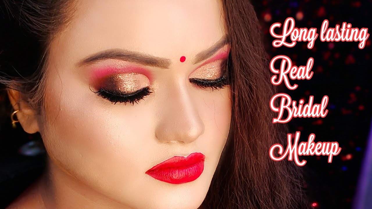 bridal makeup tutorial on hooded eyes / most beautiful real bridal look