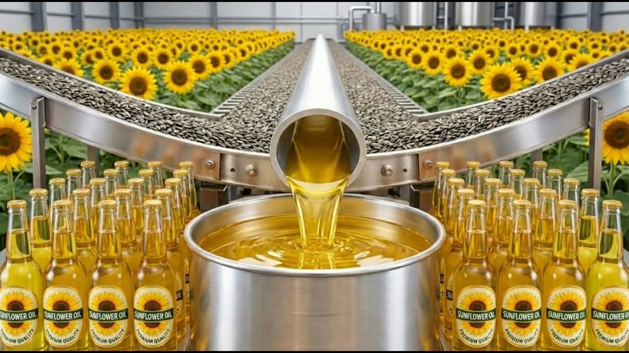 Inside the Factory: The Secret Behind Those Premium Bottles of Sunflower Oil (Full Process)
